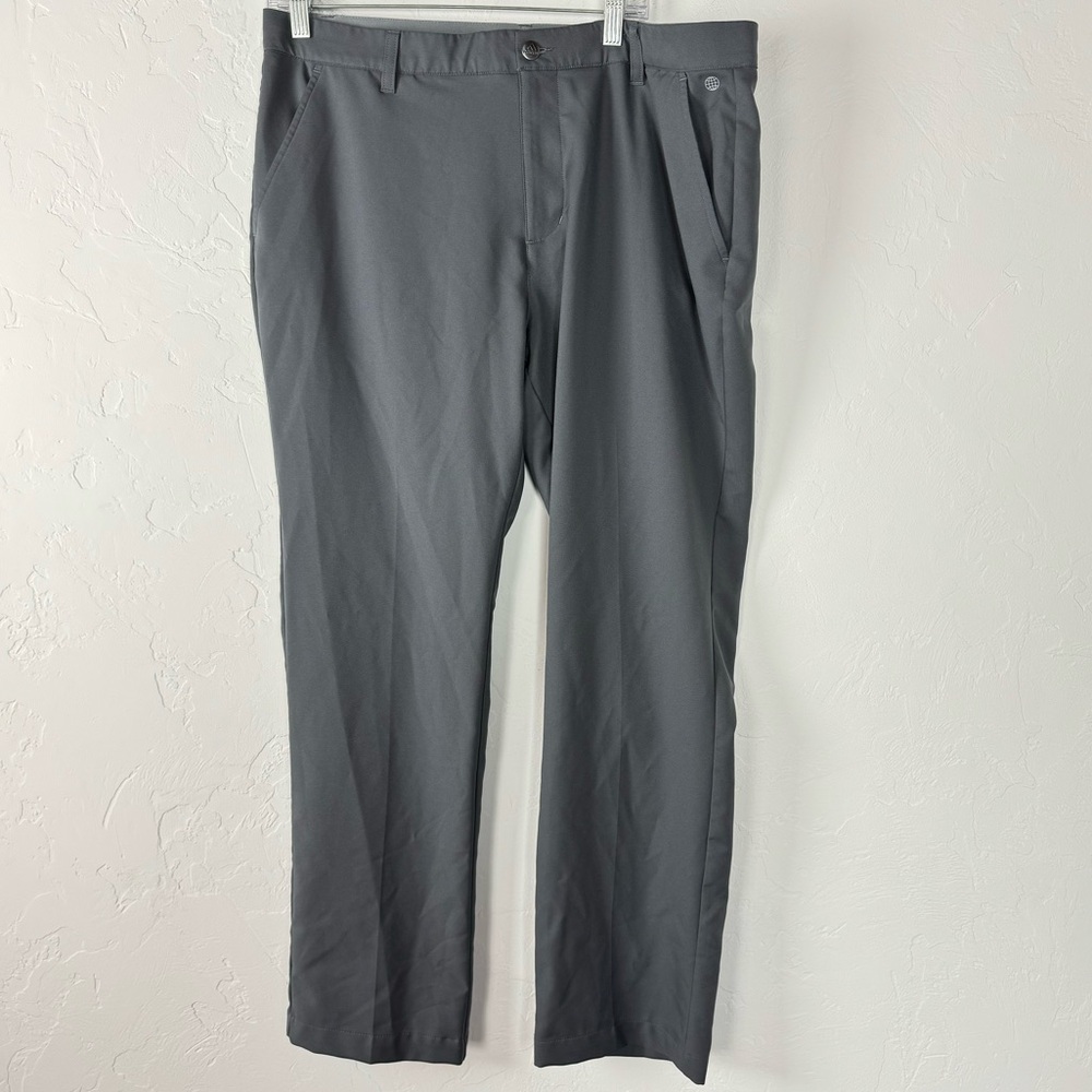 Adidas Pants Ultimate 365 Solid Gray Flat Front Golf‎ Athletic Performance Knit